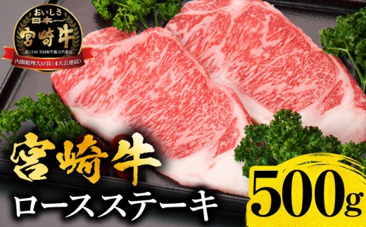 宮崎県宮崎市 宮崎牛ロースステーキ（250g×2枚 計500g）