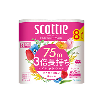 スコッティ フラワーパック 3倍長持ち トイレットロール（ダブル・24ロール分）