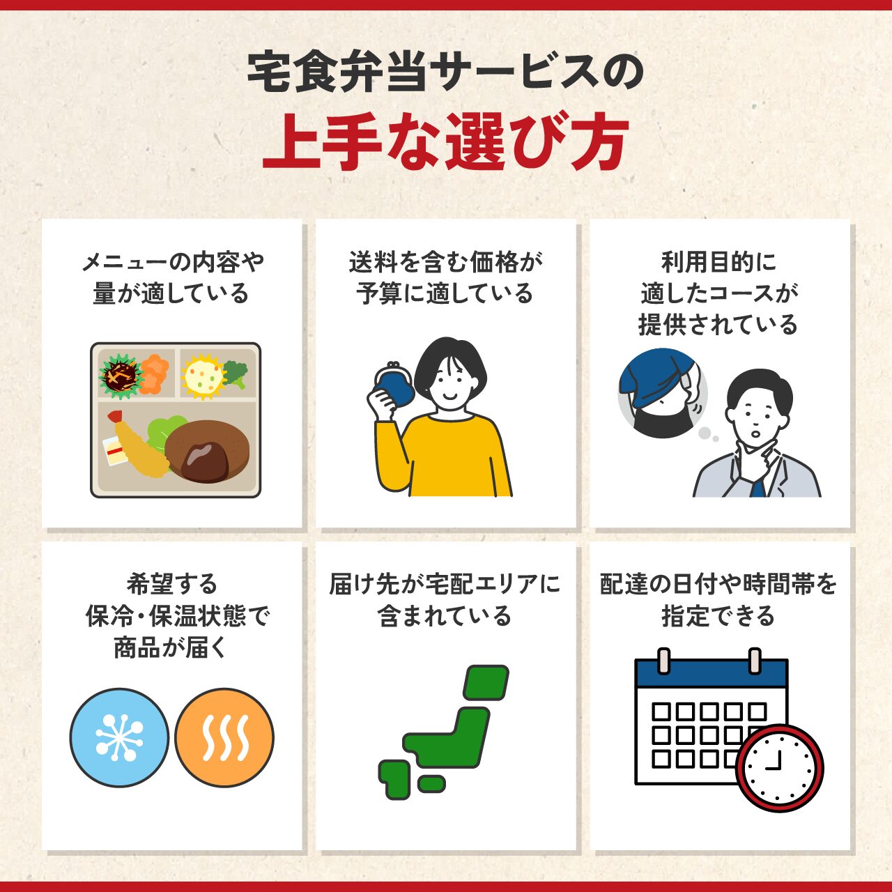 宅食弁当サービスの上手な選び方